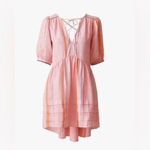 H&M x LEMLEM Collab Blogger Favorite Pink Striped Oversized Mini Dress